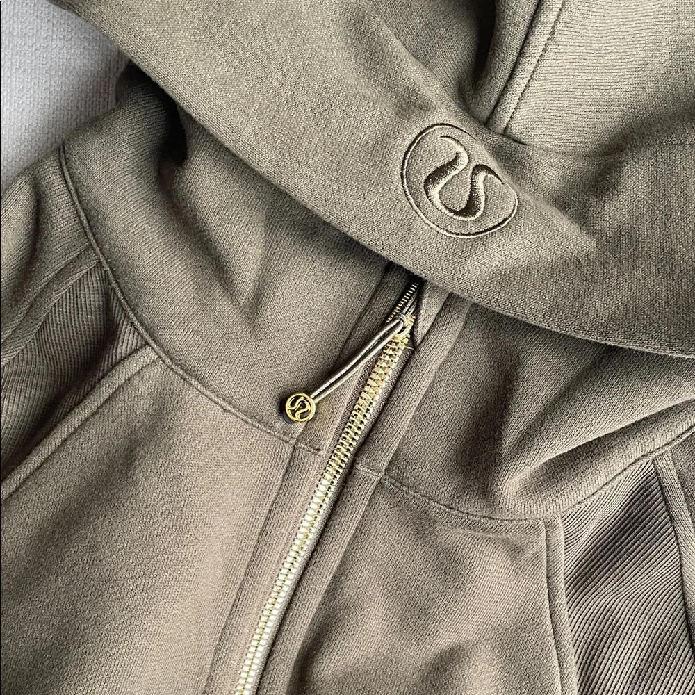 NWT Lululemon Scuba Oversized Half-Zip Hoodie - olive brown/ gold - M/L